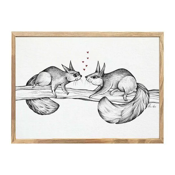 LIGARTI Kunstdruck »Zwei Hörnchen« von LIGARTI | A4, A3 oder A2 | Wandbild | Poster | Kunst – Produktbild 1 von 3