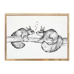 LIGARTI Kunstdruck »Zwei Hörnchen« von LIGARTI | A4, A3 oder A2 | Wandbild | Poster | Kunst – Produktbild 1 von 1