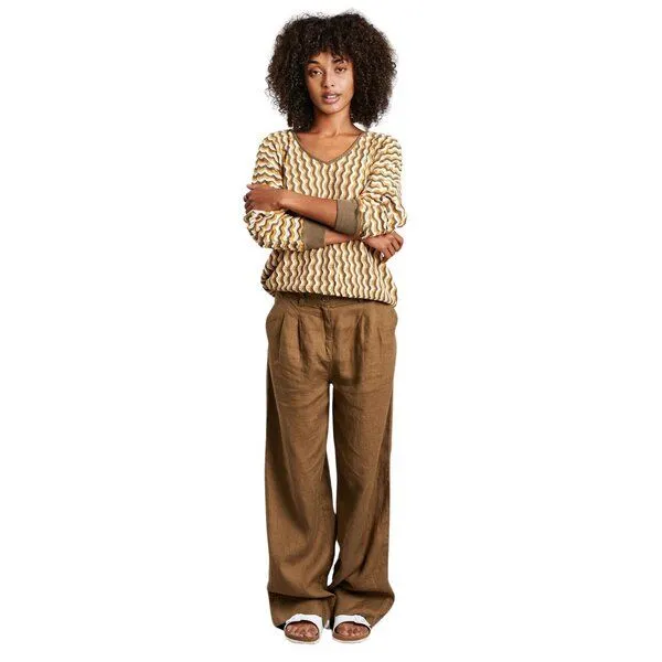 KOMODO Komodo Strickpullover Clover Batchwing Wave Pointelle, Yellow (gelb), – Produktbild 3 von 3