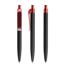 prodir prodir® Druckkugelschreiber QS03 PMT Push, blaue Mine, schwarz/rot, Schwarz / rot, – Produktbild 1 von 1