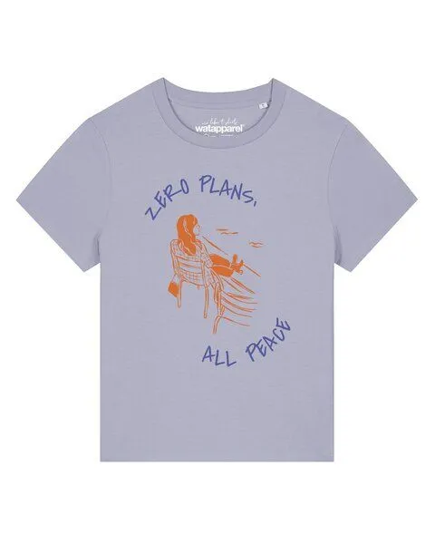 watapparel watapparel T-Shirt Frauen Zero plans all peace, Lavender, – Produktbild 1 von 2