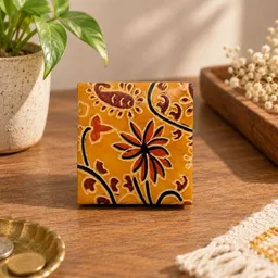 Janselo Sunflower Bloom Design Quadratisches Leder-Münz-Täschchen – Produktbild 1 von 1