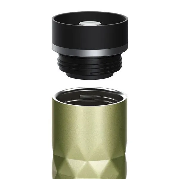 elasto elasto Edelstahl Thermobecher Diamond - 450 ml - auslaufsicherer Verschluss, Saphir grün, – Produktbild 2 von 4