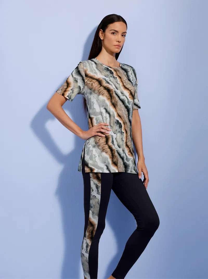 feel good Leggings schwarz-camel, Schwarz-camel, – Produktbild 2 von 2