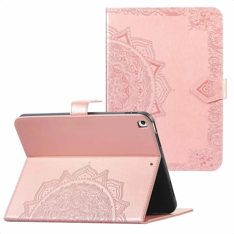imoshion imoshion Mandala Klapphülle für das Apple iPad 9 (2021) 10.2 Zoll / iPad 8 (2020) 10.2 Zoll / iPad 7 (2019) 10.2 Zoll, Rosegold, – Produktbild 1 von 1