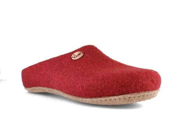 WoolFit WoolFit Sommerpantoffeln 'Step' - handgefilzte Fair Trade Filz-Hausschuhe - extra dünn und ultra leicht, Rot / orange, – Produktbild 4 von 4