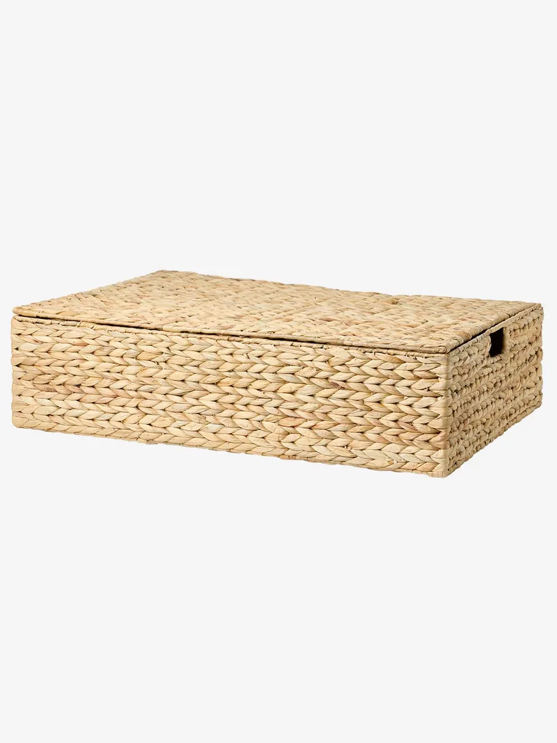 Vertbaudet Unterbett-Aufbewahrungskorb aus Wasserhyazinthe Kinderzimmer en, Beige golden, – Produktbild 2 von 3