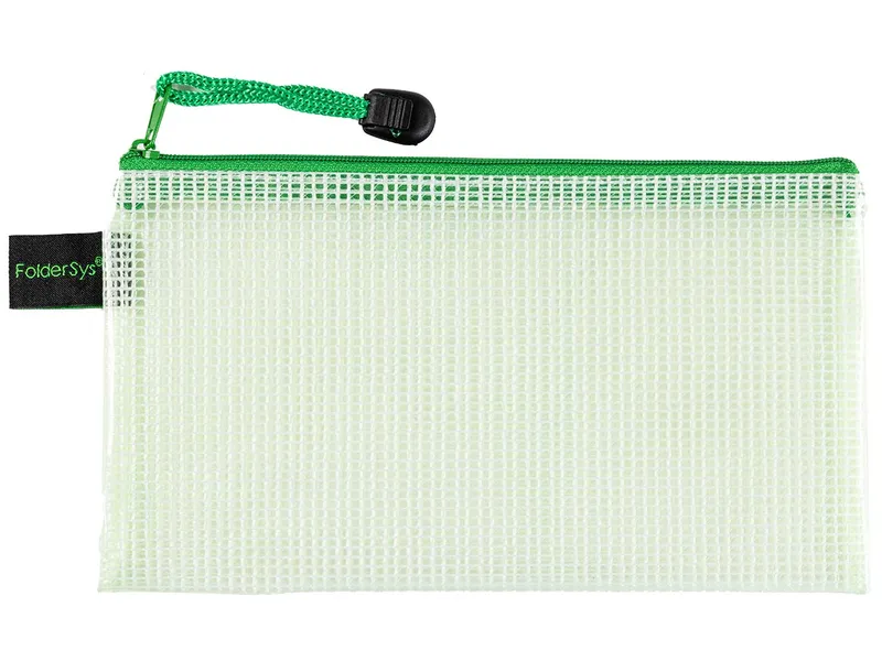 FolderSys FolderSys Kleinkram-Beutel mit Reißverschluss, DIN lang, EVA, Grün transparent, – Produktbild 1 von 1
