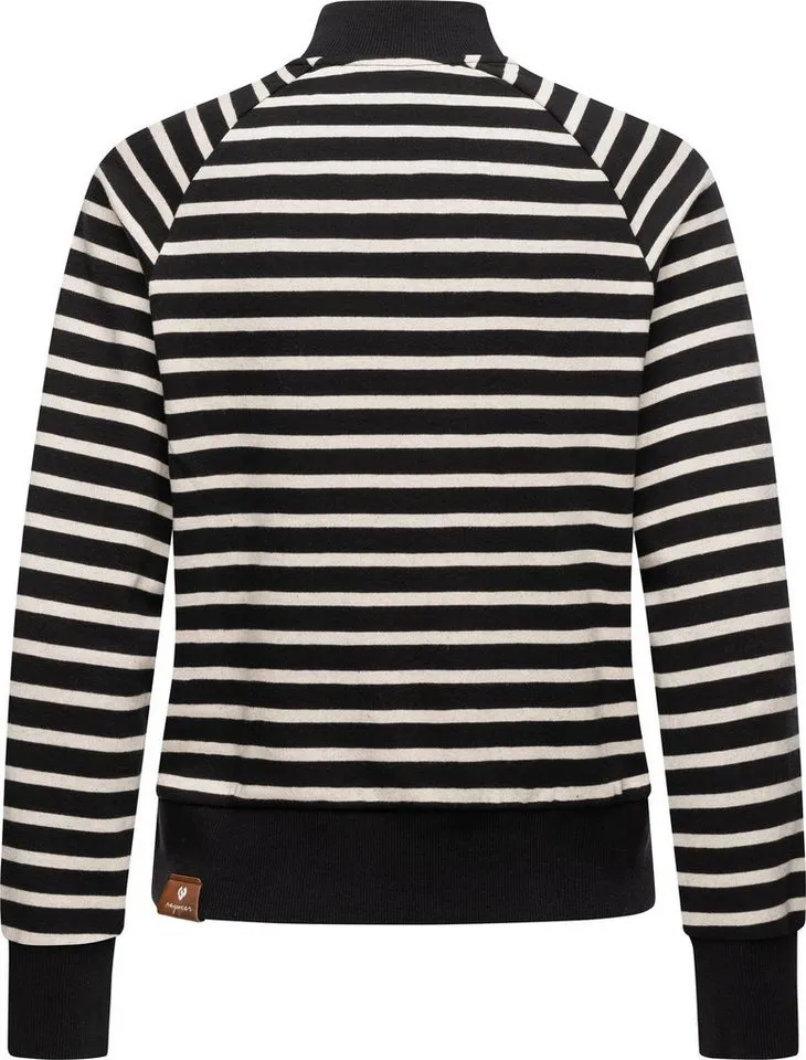 ragwear ragwear Sweatshirt Majjorka Stylisches Damen Langarmshirt mit Rippbündchen und Zierknöpfen, Schwarz, – Produktbild 3 von 3