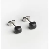 ALEXASCHA Geometrische Ohrstecker klein, Onyxschwarz, – Produktbild 1 von 1