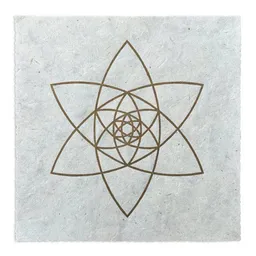 Veskor Cassiopeia Veskor Cassiopeia BLÜTEN DER LIEBE Heilige Geometrie Linoldruck | 22 × 22 cm | Gold auf Naturweiß – Produktbild 1 von 1