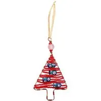Global Mamas Global Mamas Upcycling Christbaumschmuck  - Weihnachtsbaum -  S/L - Rainbow/Weiß/Rot - Weihnachten - Geschenkdeko - Weihnachtsdeko – Produktbild 1 von 1