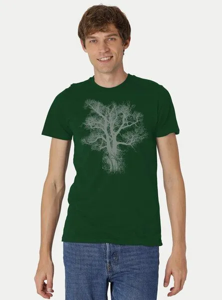 Peaces.bio - handbedruckte Biomode Peaces.bio - handbedruckte Biomode Bio-Herren-T-Shirt Chestnut, Flaschengrün, – Produktbild 2 von 2