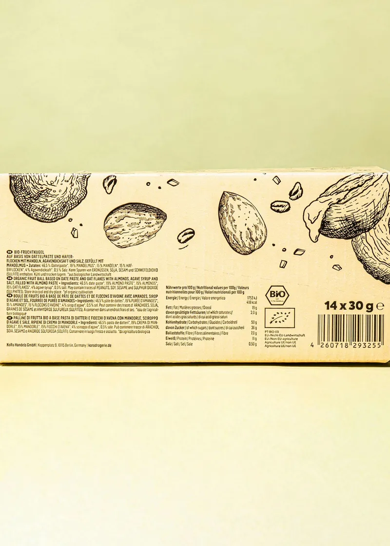 KoRo Bio Energy Ball Salted Almond 14 x 30 g – Produktbild 3 von 5