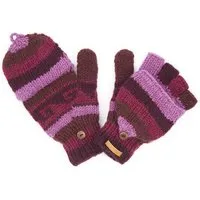 short'n'pietz short'n'pietz Schurwollhandschuhe, handgestrickt, bunt gemustert, Lila-beere, – Produktbild 1 von 1