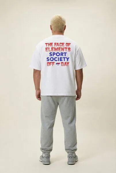 THE FACE OF ELEMENTS THE FACE OF ELEMENTS Off Day - Heavy Oversized Fit T-Shirt aus 100% Bio-Baumwolle, White (weiß), – Produktbild 4 von 4