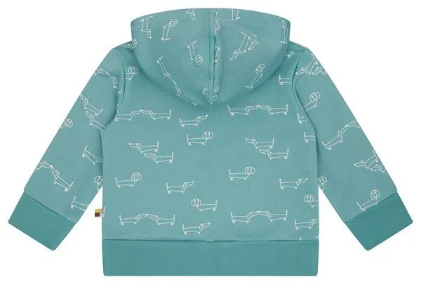 loud + proud loud + proud Babys & Kinder Sweatjacke mit Kapuze, GOTS-zertifiziert, Oregano(grün), – Produktbild 2 von 3