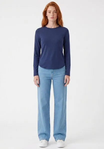 ORGANICATION ORGANICATION Slim-Fit-Longsleeve aus Bio-Baumwolle, Soft navy, – Produktbild 2 von 4