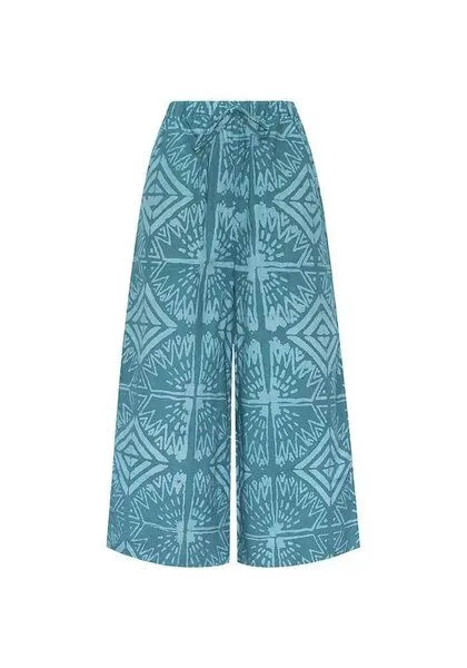 Global Mamas Global Mamas Bio Hose Crop - WIDE LEG SUMMER, Radiance (teal), – Produktbild 2 von 3