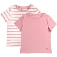 Living Crafts LIVING CRAFTS - Kinder Mädchen-T-Shirt, 2er Pack - Mehrfarbig (95% Bio-Baumwolle; 5% Elasthan), Nachhaltige Mode, Bio Bekleidung, Mehrfarbig, – Produktbild 2 von 3