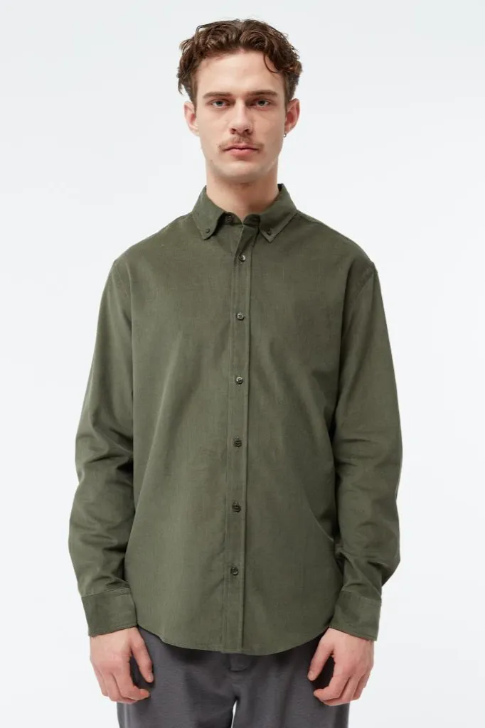 Givn Givn Herren vegan Hemd Fabio Dark Khaki, Olivgrün, – Produktbild 2 von 2