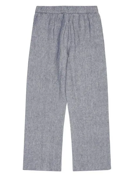 KnowledgeCotton Apparel KnowledgeCotton Apparel POSEY weite, mittelhohe Leinenhose - GOTS/Vegan, Blau (vintage-indigo), – Produktbild 1 von 3