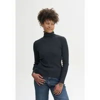 MELA MELA Ripp Rollkragen Langarmshirt Style MUNLI aus 100% Bio-Baumwolle, Schwarz, – Produktbild 1 von 1