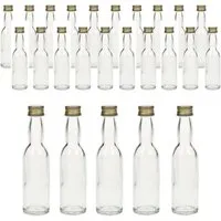 mikken mikken Set 25x Mini Glasflaschen als Geschenkflaschen Likörflaschen mit Trichter – Produktbild 1 von 1