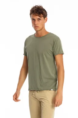 RAVENS VIEW IBIZA RAVENS VIEW IBIZA Herren vegan T-Shirt Runder Wilder Hals Khaki Grün – Produktbild 1 von 1