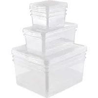Keeeper keeeper 8er-Set Aufbewahrungsbox "Bea" 3 x 1,7 l, 2 x 5,5 l, 3 x 18 l, transparent – Produktbild 1 von 1