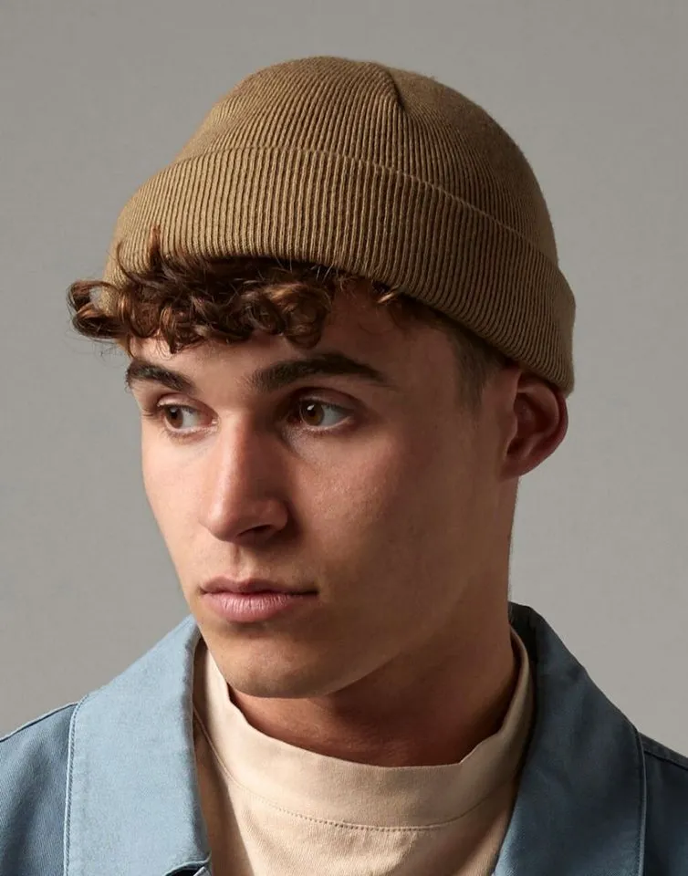 Beechfield Beechfield Bommelmütze Recycled Mini Fisherman Beanie - 100% recycelter Polyester, Biscuit, – Produktbild 3 von 4