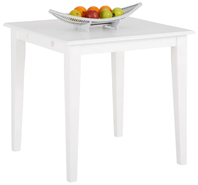 OTTO home Esstisch Fullerton, weiß lackiert, B/T 80 x 80 cm, Ansteckplatte separat bestellbar, Weiß, – Produktbild 1 von 3
