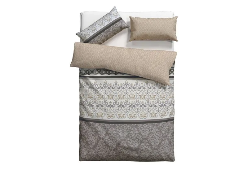 OTTO home Bettwäsche Cremona in Gr. 135x200, 155x220 cm u.a. Bettwäsche-Set mit Ornamenten, Linon, 2 teilig, romantische Bettwäsche in verschiedenen Qualitäten, ab Gr. 135x200 cm, Beige, – Produktbild 2 von 5