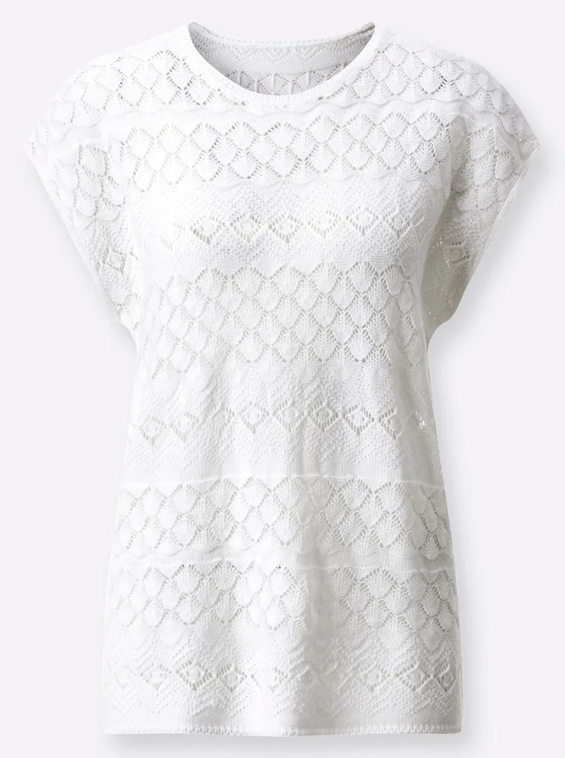 Witt Kurzarmpullover, Weiß, – Produktbild 2 von 2