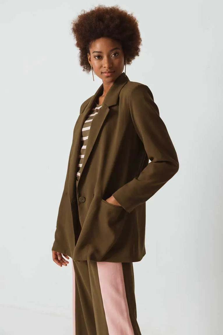 SKFK SKFK Damen vegan Blazer Atxa Khaki, Olivgrün, – Produktbild 2 von 2