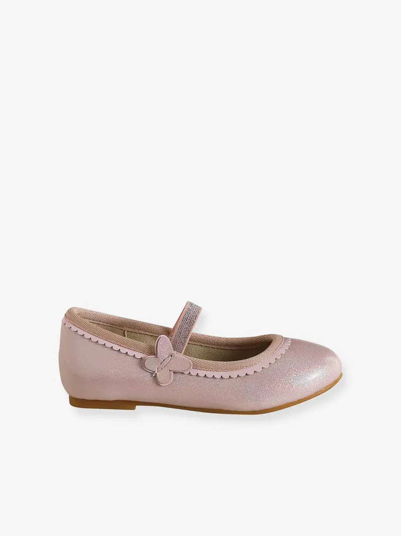 Vertbaudet Mädchen Glitzer-Ballerinas mit Anziehtrick hell, Hellrosa, – Produktbild 2 von 4