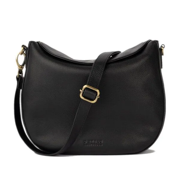 O MY BAG O MY BAG LANA - Umhängetasche aus Leder - mit 2 Straps, Soft grain black (schwarz), – Produktbild 2 von 4