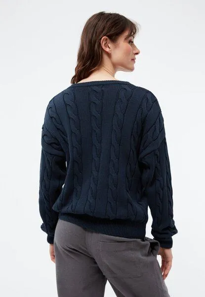 Givn Berlin Givn Berlin Strickpullover GBRAMEA mit Zopfmuster aus Bio-Baumwolle, Midnight blue, – Produktbild 4 von 4