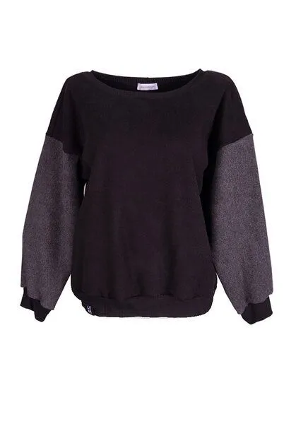 Lena Schokolade Lena Schokolade Baumwoll-Fleece Pullover schwarz-anthrazit aus Bio-Baumwolle – Produktbild 1 von 1