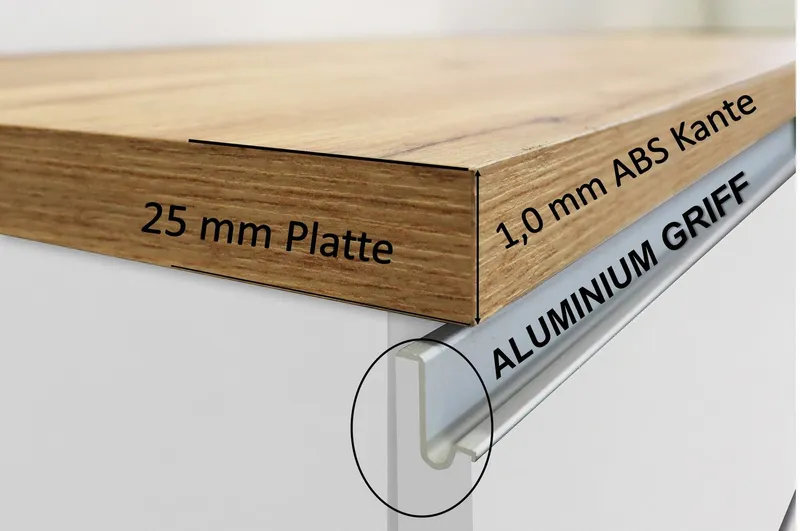 KOCHSTATION Kücheninsel KS-Sole, Breite 125 cm, mit 2 Türen, Weiß, – Produktbild 8 von 8
