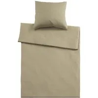 Bettwäsche "Single Jersey" aus Bio-Baumwolle 80 x 80 cm,/135 x 200 cm, schlamm – Produktbild 1 von 1