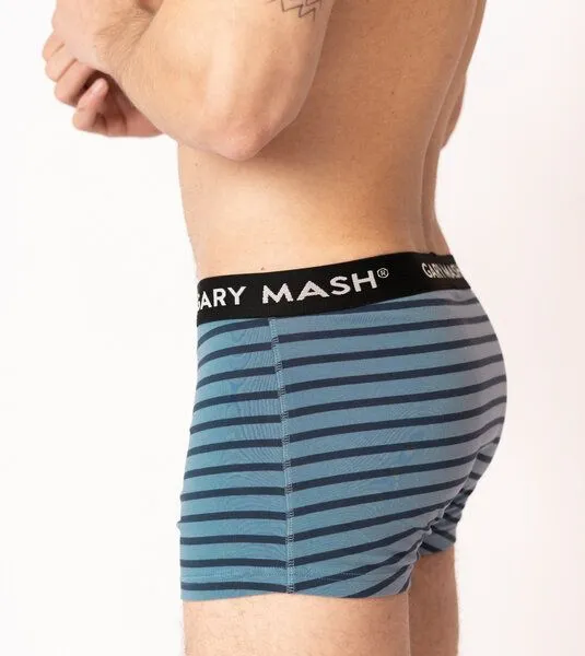 Gary Mash GARY MASH 2er-Set Bio Herren Boxerpanties, Blaue streifen (blau), – Produktbild 3 von 5