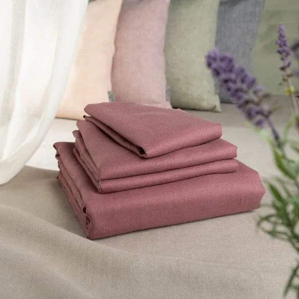 nahtur-design nahtur-design Leinenbettwäsche | 100% Leinen | kräftige Farben, Rosa, – Produktbild 3 von 4
