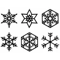 BeWooden BeWooden 6St.Weihnachtsdekoration aus Holz "Schnee" / 2 verschiedene Farben, Schwarz, – Produktbild 1 von 1