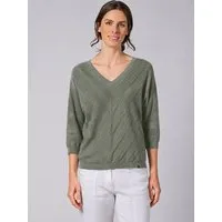 HempAge HempAge Pullover mit V-Ausschnitt Hanf/Biobaumwolle, Moss (grün), – Produktbild 1 von 1
