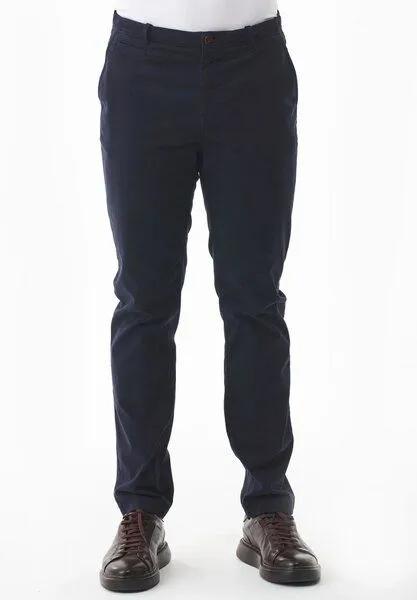 ORGANICATION ORGANICATION Tapered-Fit Hose aus Bio-Baumwolle, Dark navy, – Produktbild 2 von 4