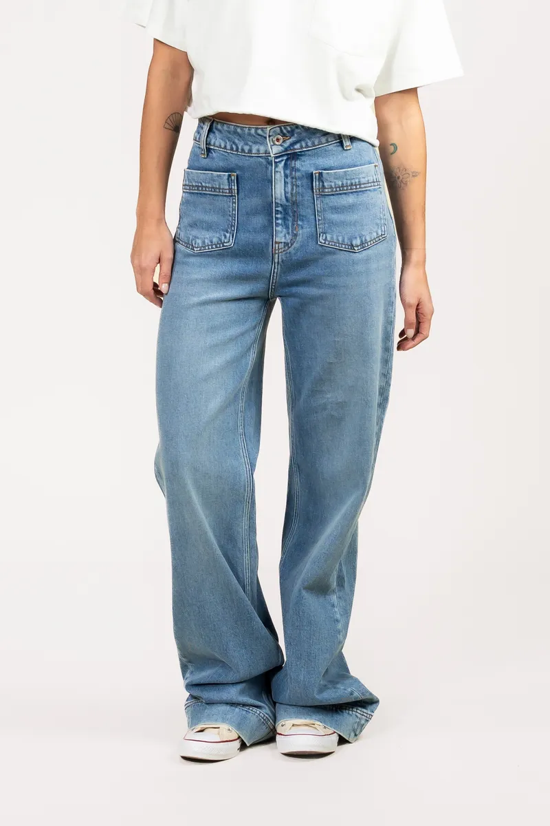 Kuyichi Kuyichi Damen vegan Jeans Julie Straight True Indigo, Dunkelblau, – Produktbild 2 von 2