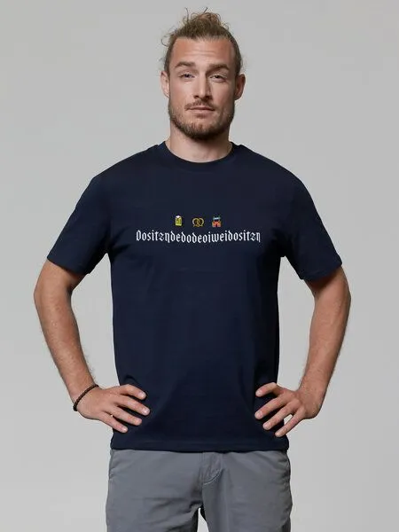 watapparel watapparel T-Shirt Unisex Dositzndedodeoiweidositzn, French navy, – Produktbild 2 von 3