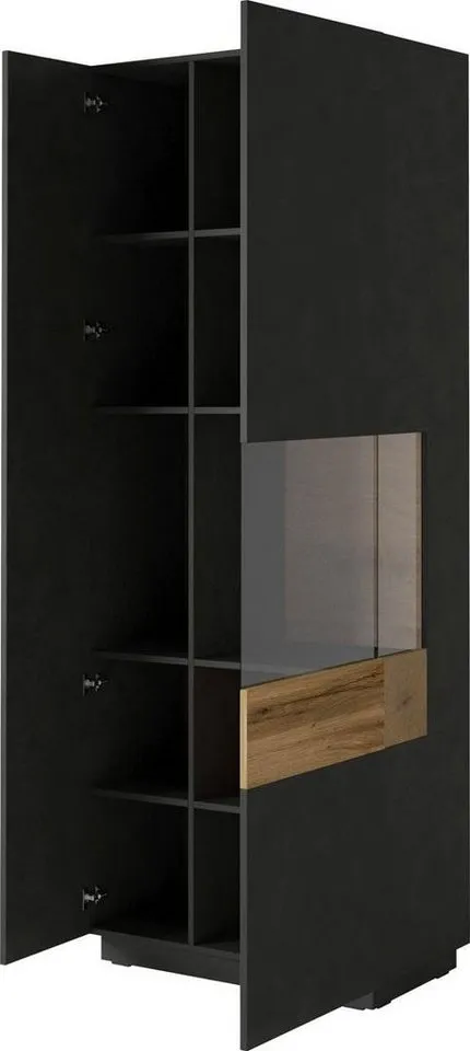 OTTO home Vitrine SILKE Höhe 207 cm, Grau, – Produktbild 8 von 8