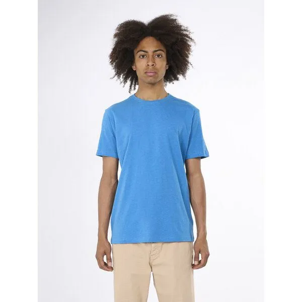 KnowledgeCotton Apparel KnowledgeCotton Apparel Basic T-Shirt O-Neck aus Bio-Baumwolle, Blau (campanula melangé), – Produktbild 1 von 2